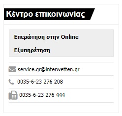 InterWetten Επικοινωνία